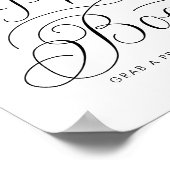 Zwart Zoete Kalligrafie Bruiloft Fotocabine Poster (Hoek)