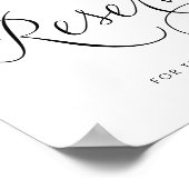 Zwart Zoete Kalligrafie Bruiloft Gereserveerd Poster (Hoek)
