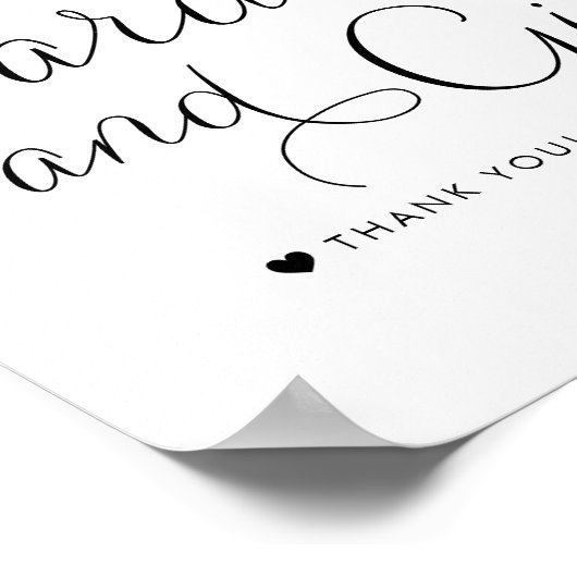 Zwart Zoete Kalligrafie Huwelijkskaarten en Gesche Poster (Hoek)