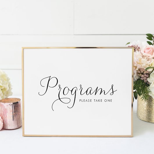Zwart Zoete Kalligrafie Trouwprogramma's Poster
