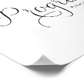 Zwart Zoete Kalligrafie Trouwprogramma's Poster (Hoek)