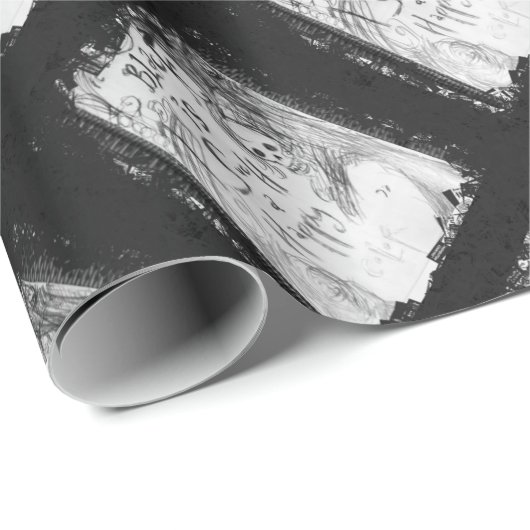 zwart zo'n vrolijke kleur cadeaupapier (Rol Hoek)