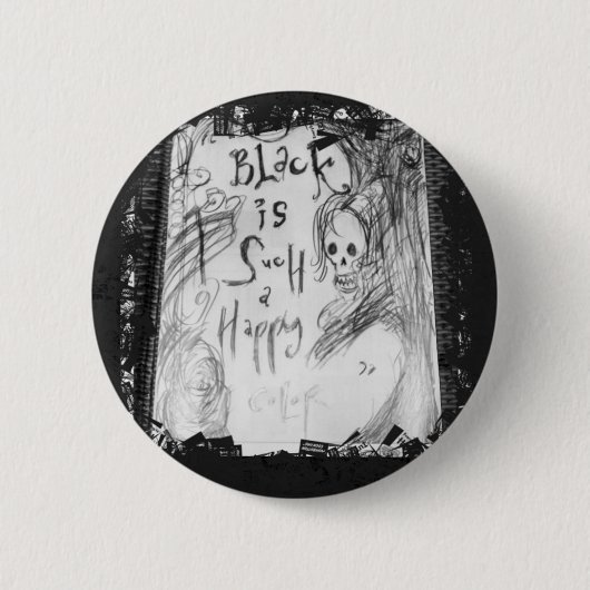 zwart zo'n vrolijke kleur ronde button 5,7 cm (Voorkant)