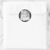 zwart zo'n vrolijke kleur ronde sticker (Tas)