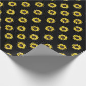 zwart zonnebloempitpapier cadeaupapier (Hoek)