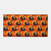 Zwart Zwaan Profiel in Zonsondergang Artisan Haak  Bureaumat (Voorkant)