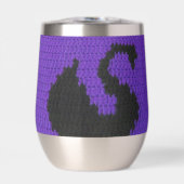 Zwart zwaan profiel Paarse ambachtelijke haakprint (Voorkant)