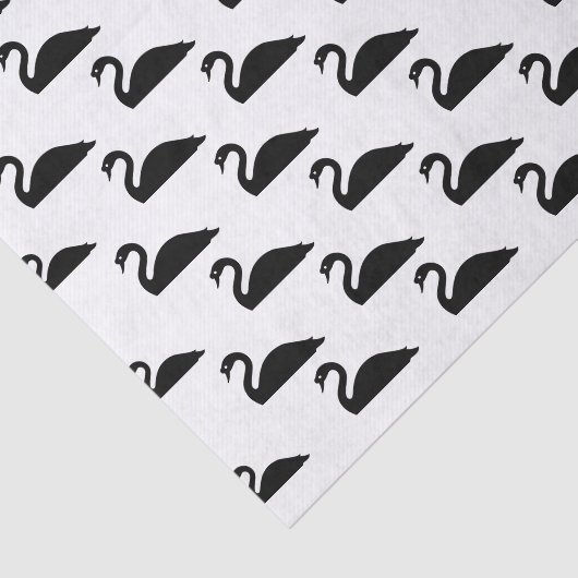 Zwart zwaan silhouet | tissuepapier (Detail)