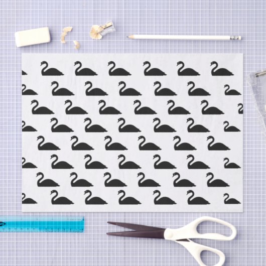 Zwart zwaan silhouet | tissuepapier (Craft)