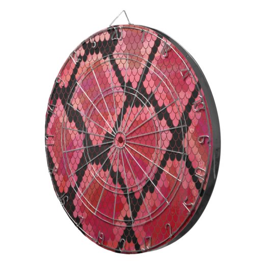 Zwart-zwart en rood afdrukken dartbord (Voorkant Rechts)