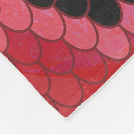 Zwart-zwart en rood afdrukken fleece deken (Hoek)