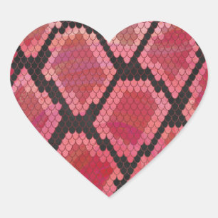 Zwart-zwart en rood afdrukken hart sticker