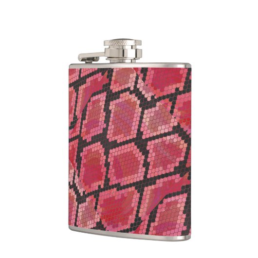 Zwart-zwart en rood afdrukken heupfles (Links)