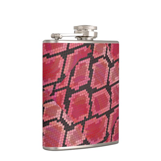 Zwart-zwart en rood afdrukken heupfles (Rechts)