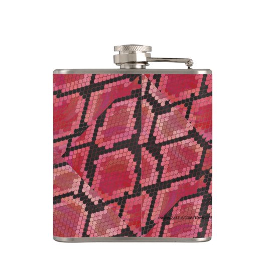 Zwart-zwart en rood afdrukken heupfles (Achterkant)