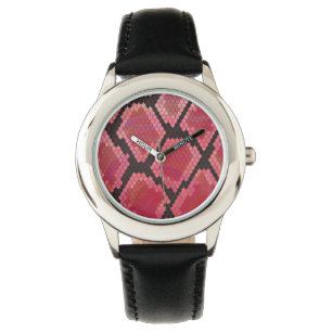 Zwart-zwart en rood afdrukken horloge