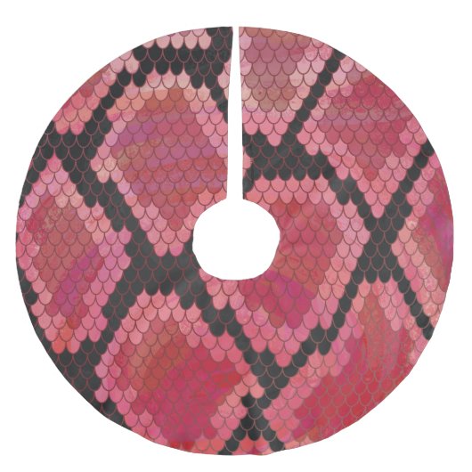 Zwart-zwart en rood afdrukken kerstboom rok (Voorkant)