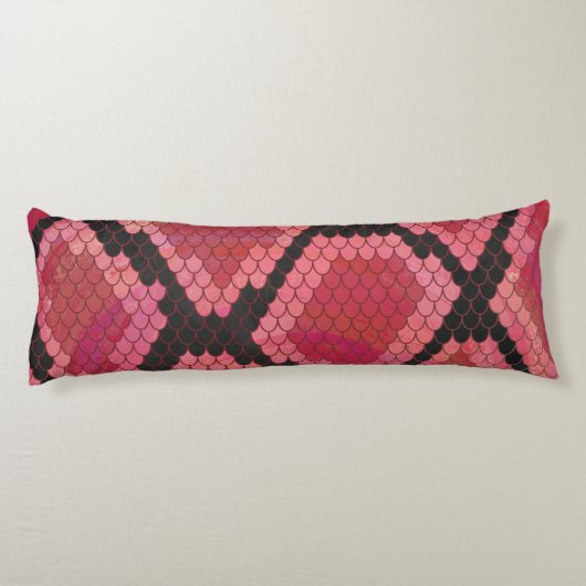 Zwart-zwart en rood afdrukken lichaamskussen (Achterkant)