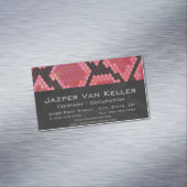 Zwart-zwart en rood afdrukken magnetisch visitekaartje (Voorbeeld)