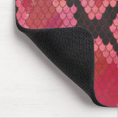 Zwart-zwart en rood afdrukken muismat (Hoek)