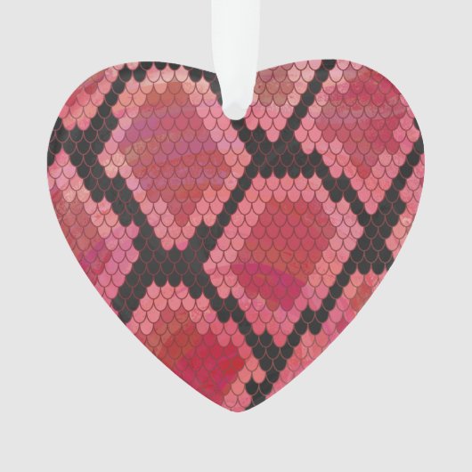 Zwart-zwart en rood afdrukken ornament (voorkant)