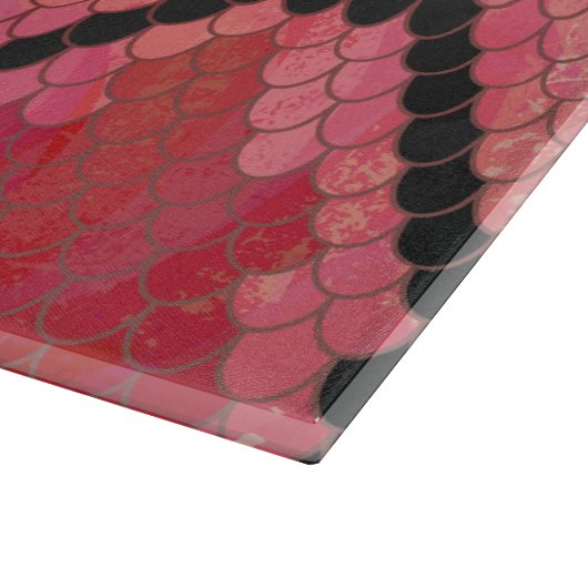 Zwart-zwart en rood afdrukken snijplank (Hoek)