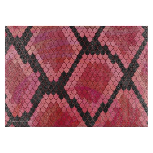 Zwart-zwart en rood afdrukken snijplank (Voorkant)