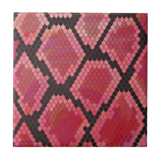 Zwart-zwart en rood afdrukken tegeltje (Voorkant)