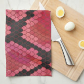 Zwart-zwart en rood afdrukken theedoek (Quarter Fold)