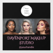 Zwart, zwart en roze 3 foto raamsticker (Vel)