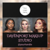 Zwart, zwart en roze 3 foto raamsticker (Vel 2)