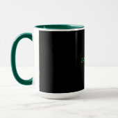 Zwart-zwart, gewoon elegant, groene afwerking, mok (Links)