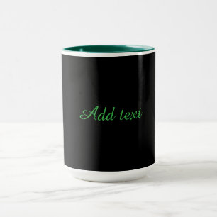 Zwart-zwart, gewoon elegant, groene afwerking, mok