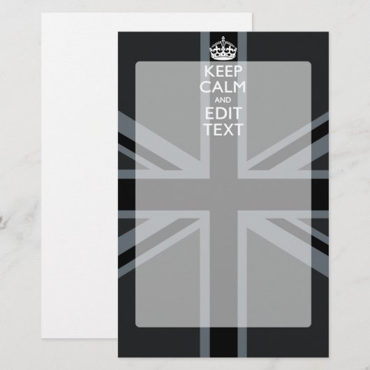 Zwart zwart, kalm, Jouw tekst-Unievlak Briefpapier (Voorkant / Achterkant)