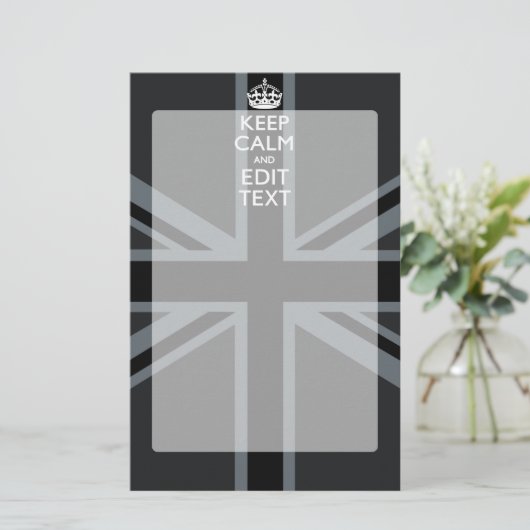 Zwart zwart, kalm, Jouw tekst-Unievlak Briefpapier (Staand voorkant)