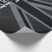 Zwart zwart, kalm, Jouw tekst-Unievlak Cadeaupapier (Hoek)