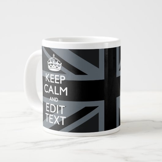 Zwart zwart, kalm, Jouw tekst-Unievlak Grote Koffiekop (Links)