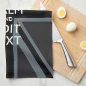 Zwart-zwart, kalm voor Jouw tekst-uniale aansluiti Theedoek (Quarter Fold)