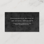 Zwart zwart logo voor modern grijs patroon visitekaartje (Achterkant)