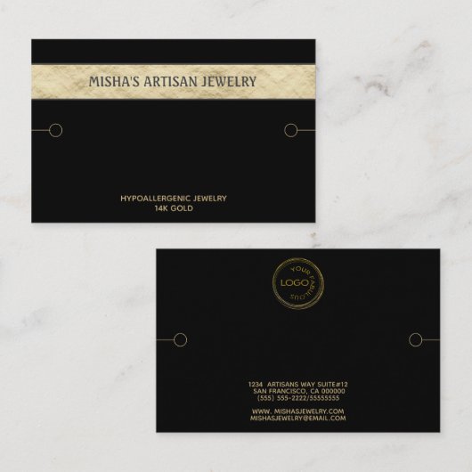 Zwart zwart Logo zwart-wit Visitekaartje (Voorkant / Achterkant)