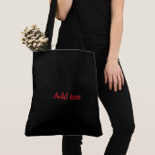 Zwart-zwart met rode tekst tote bag (Dichtbij)