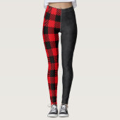 Zwart zwart, rood en zwart, Denemarken Leggings (Voorkant)