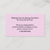 Zwart zwart-roze Visitekaartje met blaasbalkon (Achterkant)