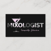 Zwart zwart-roze Visitekaartje met blaasbalkon (Voorkant)