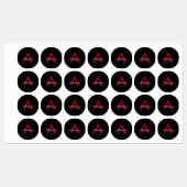 Zwart zwart script meisjesmonogram naam labels (Vel)