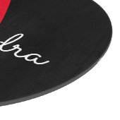 Zwart zwart script meisjesmonogram naam snijplank (Hoek)