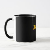 Zwart-Zwart Sjabloon, Gouden Tekst, Mok (Links)