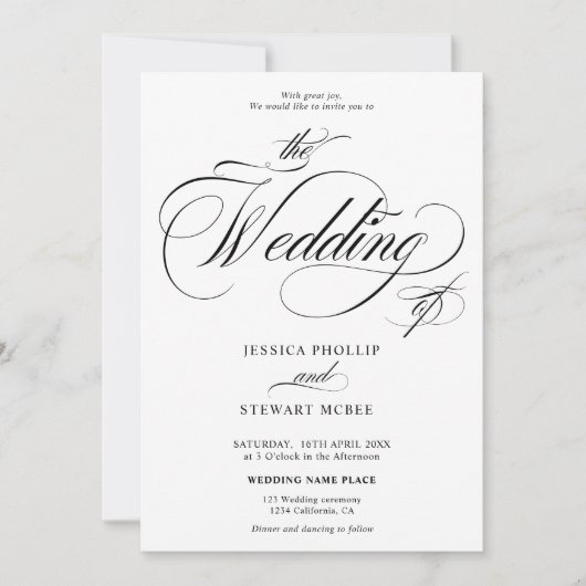 Zwart zwart wit, allemaal in één kalligrafische br kaart (Voorkant)