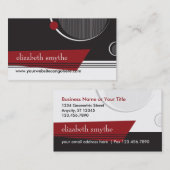 Zwart zwart wit en rood Visitekaartje (Voorkant / Achterkant)