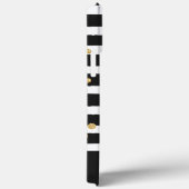 Zwart zwart wit Faux Gold Stripe Patroon Case-Mate iPhone Case (Achterkant / Rechts)